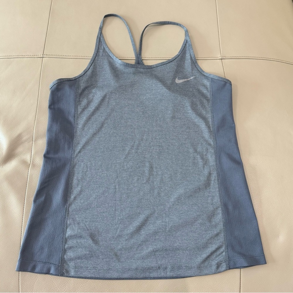 Nike Dri-Fit Tank, Gray with Silver Swoosh
